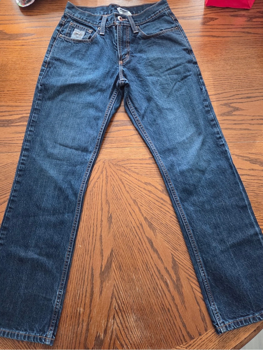 Cinch Men's Dark Blue Denim Jeans with Orange Stitching